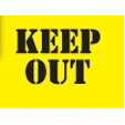 105' Stock Printed Rectangle Warning Pennant String (Keep Out)
